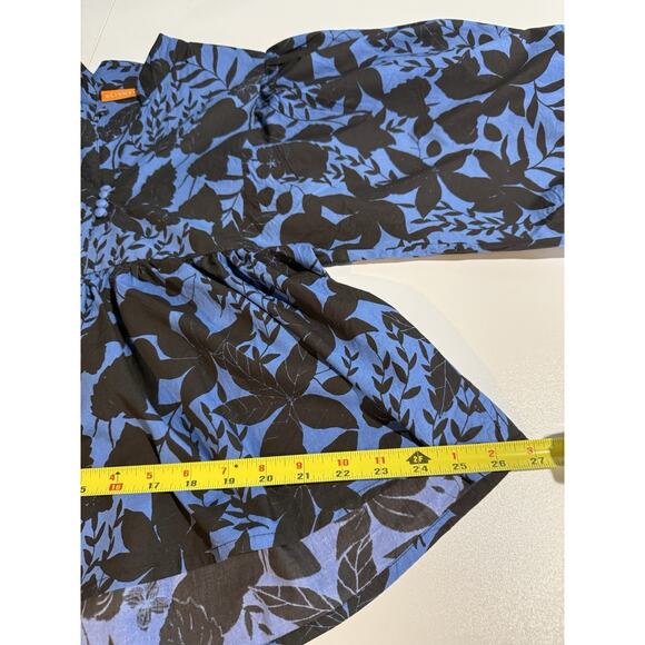 Tuckernuck Oliphant Mandarin Balloon Sleeve Top Willow Blue Sz XXS Oversized - Picture 9 of 11